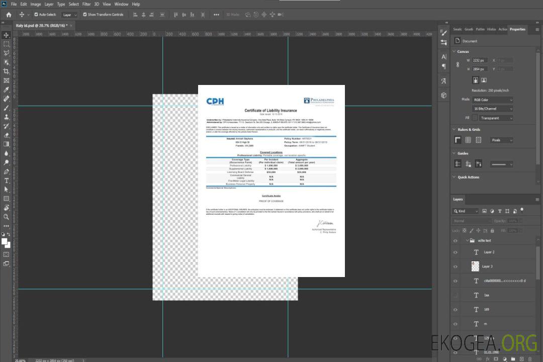 États-Unis Pennsylvanie Certificat d'assurance responsabilité civile template États-Unis Pennsylvanie Certificat d'assurance responsabilité civile template